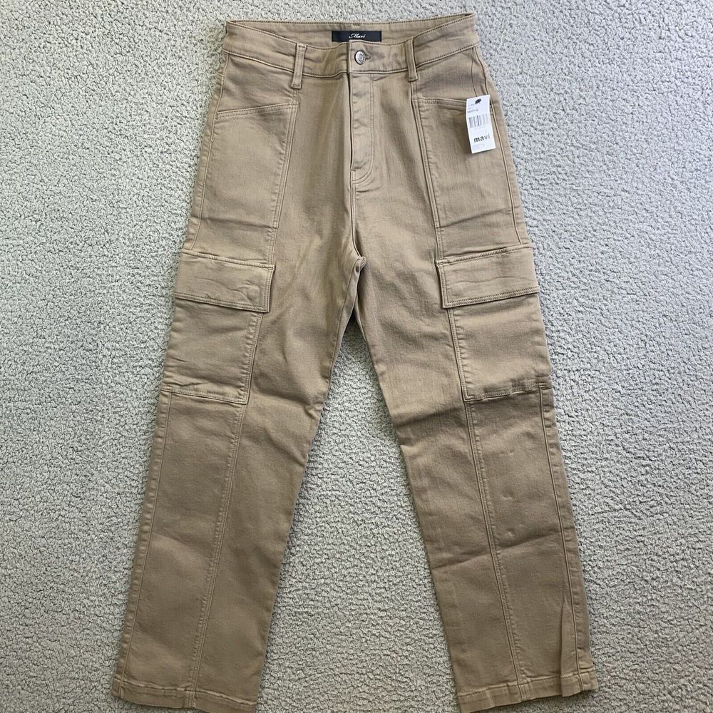 Mavi Cargo Pants Womens 27/27 Beige Khaki Sahara High Rise Stretch NWT - Picture 1 of 13